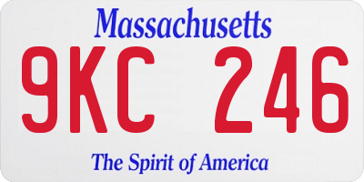 MA license plate 9KC246