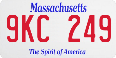 MA license plate 9KC249