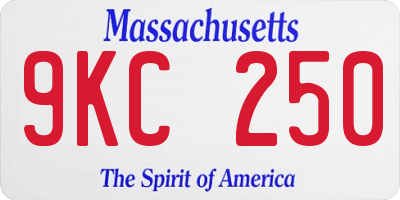 MA license plate 9KC250
