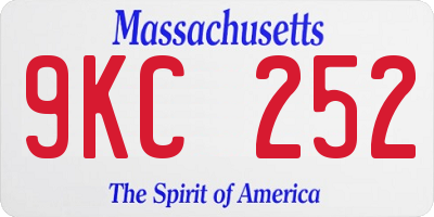 MA license plate 9KC252