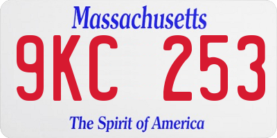 MA license plate 9KC253