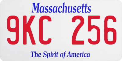 MA license plate 9KC256