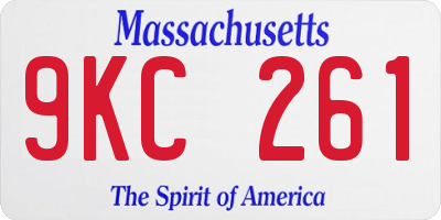 MA license plate 9KC261