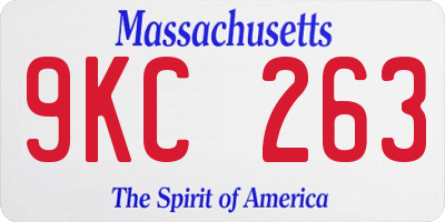 MA license plate 9KC263