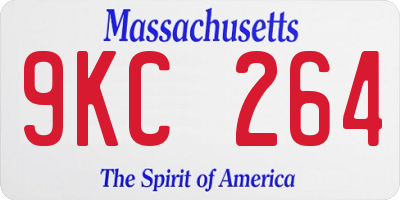MA license plate 9KC264