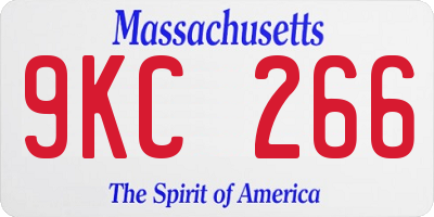 MA license plate 9KC266