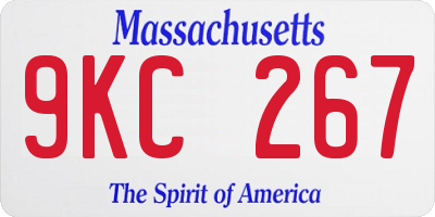 MA license plate 9KC267