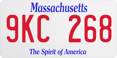 MA license plate 9KC268