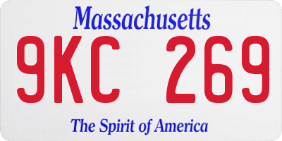 MA license plate 9KC269