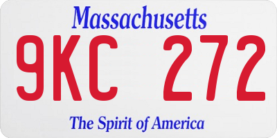 MA license plate 9KC272