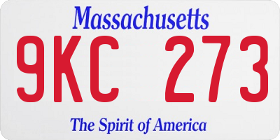 MA license plate 9KC273