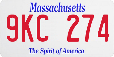 MA license plate 9KC274