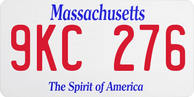 MA license plate 9KC276