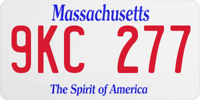 MA license plate 9KC277