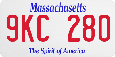 MA license plate 9KC280