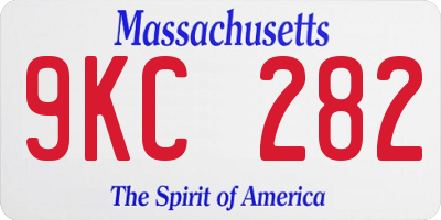 MA license plate 9KC282