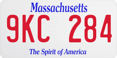 MA license plate 9KC284
