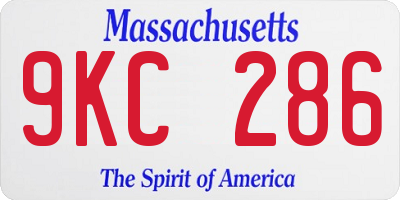 MA license plate 9KC286