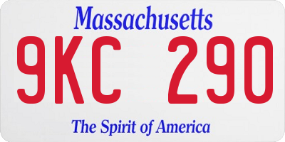 MA license plate 9KC290