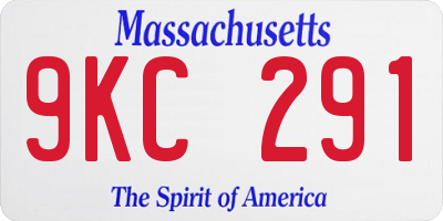 MA license plate 9KC291