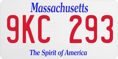 MA license plate 9KC293