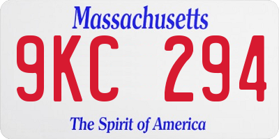 MA license plate 9KC294