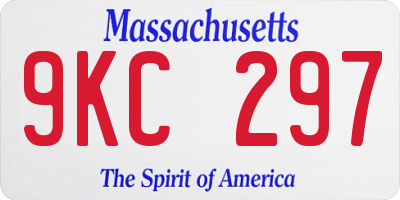 MA license plate 9KC297