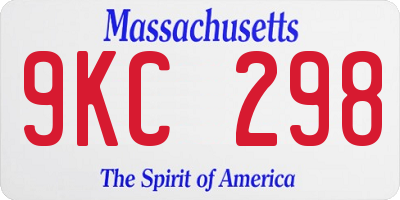 MA license plate 9KC298