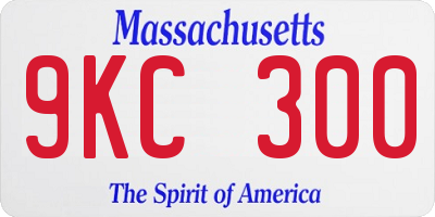 MA license plate 9KC300