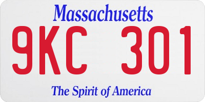 MA license plate 9KC301