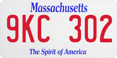 MA license plate 9KC302