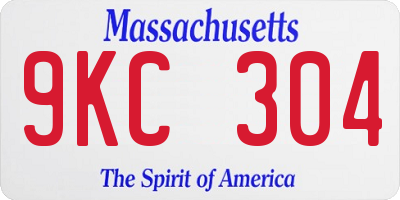 MA license plate 9KC304