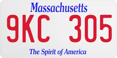 MA license plate 9KC305