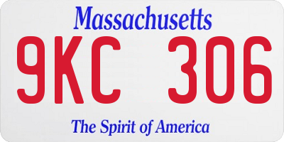 MA license plate 9KC306