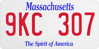 MA license plate 9KC307