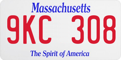 MA license plate 9KC308