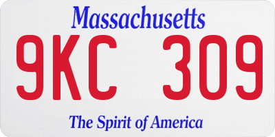 MA license plate 9KC309