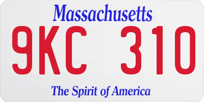 MA license plate 9KC310