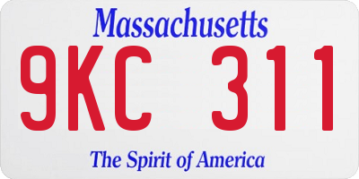 MA license plate 9KC311