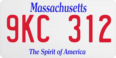 MA license plate 9KC312