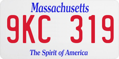 MA license plate 9KC319