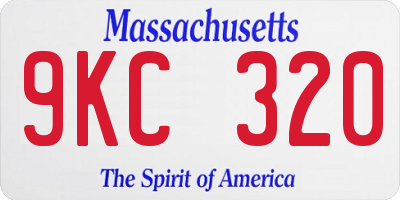 MA license plate 9KC320