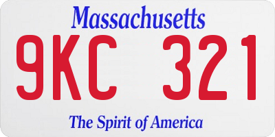 MA license plate 9KC321