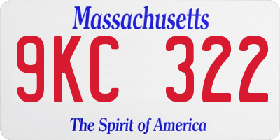 MA license plate 9KC322