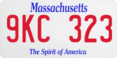 MA license plate 9KC323