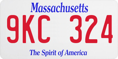 MA license plate 9KC324