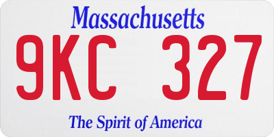 MA license plate 9KC327