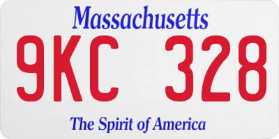 MA license plate 9KC328