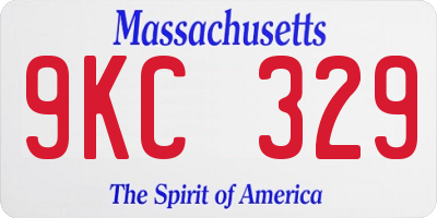 MA license plate 9KC329