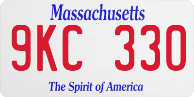 MA license plate 9KC330